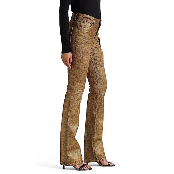 LAUREN Ralph Lauren Metallic Coated Jeans-4 - Picture 3 of 8